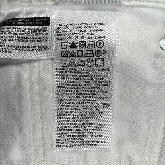 Levis Men's 511 Slim Cut Off White Distressed‎ Denim Shorts - Picture 9 of 10